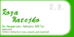 roza matejko business card
